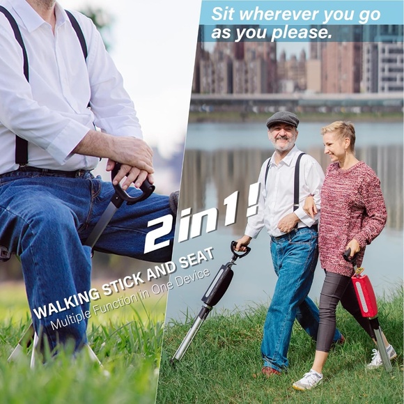 STEP2GOLD Ta-Da Chair Series 2 - Portable Walking Stick - Picture 4 of 5